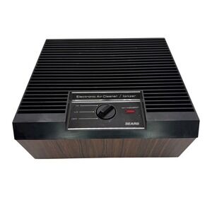 Vintage Sears Electronic Air Cleaner Ionizer Woodgrain Tabletop 441.83250